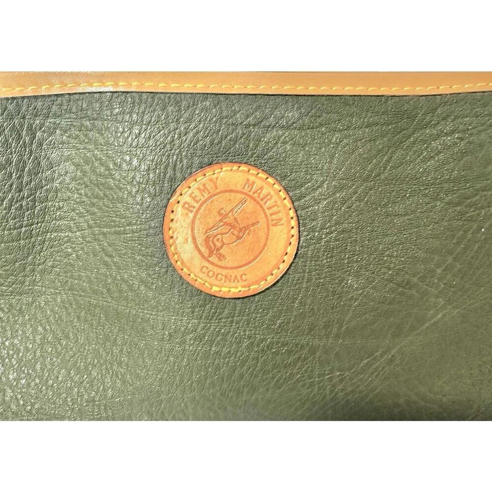 Remy Martin Cognac Green and Brown Leather Zip Up Small Bag - Picture 9 of 10